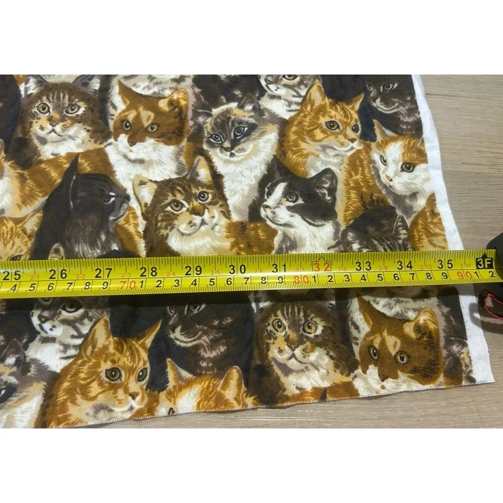 3ft x 2ft of Cats Feline Kitten all over Print Fabric David Textiles